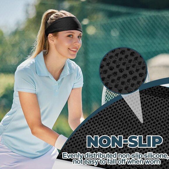 Moisture Wicking Non-Slip Sweatbands Women Running Yoga Gym Sports main image 8